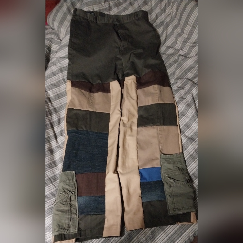 Upcycled Patchwork Pants - image 1